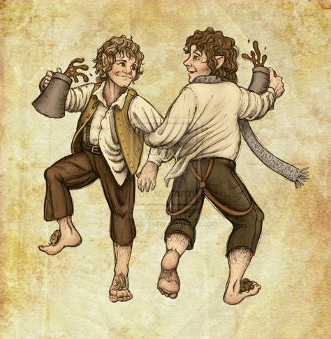 Meridoc Brandybuck and Peregrin Took- Merry and Pippin. Hobbit Photoshoot, Merry Brandybuck, Merry Pippin, Lord Of The Rings Art, Merry And Pippin, Legolas And Thranduil, Concerning Hobbits, Frodo Baggins, Lotr Art