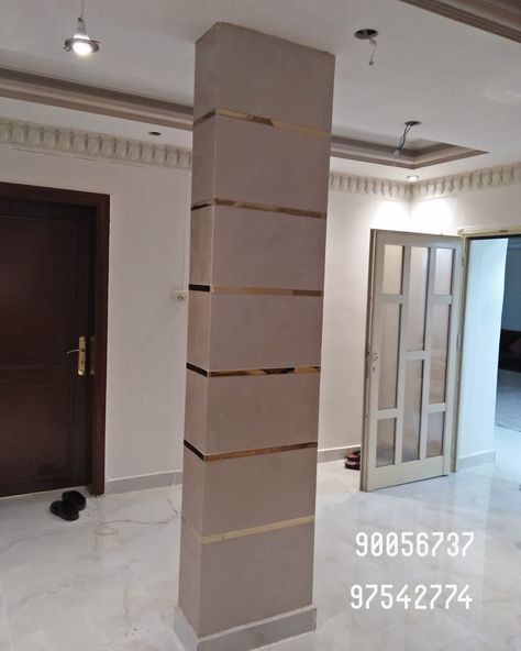 House Pillar Tiles Design, Column Design Interior Modern, Pillar Tiles Design, Pillar Design Interior Modern, Interior Columns Ideas, Column Design Interior, Pillar Design Interior, House Pillar Design, Column Decoration Ideas