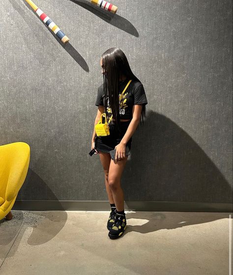 Thunder 4s Outfit, Thunder Outfit, 4s Outfit, Thunder 4s, Girls Outfits, Jordan, Fashion Inspo, Girl Outfits