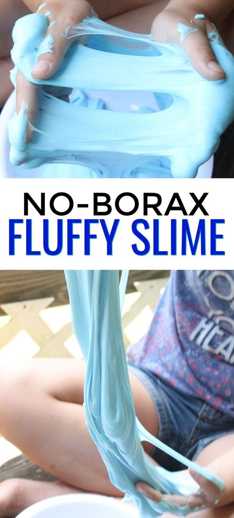 This easy no borax Fluffy Slime recipe is a safe slime recipe for kids. It's made with Contact solution, Baking Soda, Shaving Cream and Glue. You can add fun colors to this slime sensory experiment to give it your own personal touch. via @mellisaswigart