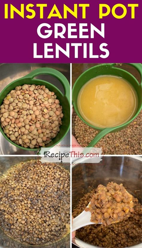 Green Lentil Recipes, Lentils Instant Pot, Cooking Green Lentils, Best Instapot Recipes, Lentils Recipe, How To Cook Greens, Lentil Burgers, Healthy Baked Chicken, Instant Pot Soup Recipes