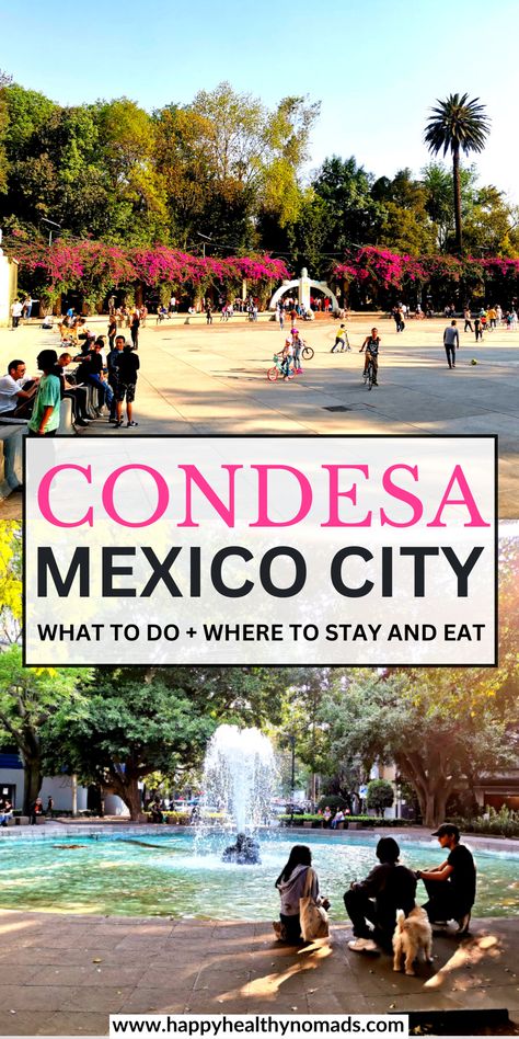 Condesa is one of my favorite areas in Mexico City to stay. When most people think of Mexico City they probably think of noisy chaotic streets full of people. But Condesa is entirely different. It is full of quiet tree-lined streets and nice cafes and restaurants. The parks and streets are beautiful and peaceful allowing you to escape from the madness of Mexico City. So keep resd our article to find out all the best things to do in Condesa, the best places to eat in Condesa, and more! Things To Do In Mexico City, Best Things To Do In Mexico City, Mexico City Street Style, Mexico City Outfit, Mexico City Aesthetic, What To Do In Mexico City, Mexico City Bucket List, Mexico City Fashion, Mexico City Adventures