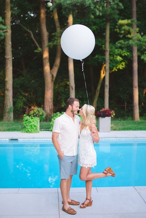 Pool Party Engagement Party Ideas, Pool Engagement Party, Poolside Engagement Party, Planning An Engagement Party, Casual Engagement Party, Fun Engagement Party, Healthy Catering, Summer Engagement Party, Poolside Wedding