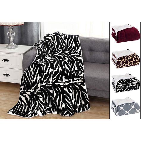 Luxury Ultra-Plush Velvet Touch Sherpa Fleece Throw/Blanket Soft, Warm, Cozy - Walmart.com - Walmart.com Ogee Pattern, Winter Bedding, Zebra Design, Set Bed, Sherpa Throw Blankets, Bed In A Bag, Home Luxury, Cozy Throws, Blanket Gift