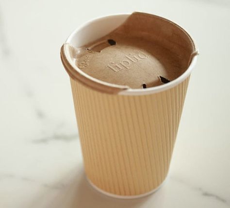 Swedish Firm UniCup Aims To Replace Plastic Coffee Cup Lids With Liplid | Dieline - Design, Branding & Packaging Inspiration Coffee Cups Design Takeaway, Coffee Disposable Cups, Sustainable Coffee Cups, Coffee Shop Cups Design, Disposable Coffee Cups Design, Paper Cup Packaging, Cups Packaging, Takeout Packaging, Eco Coffee Cup