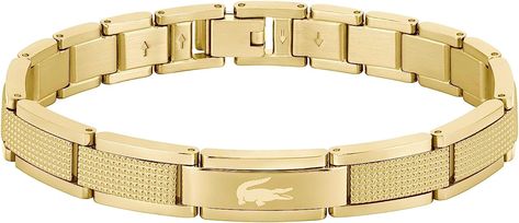 Lacoste Men's STENCIL Collection Link Bracelet Stainless steel - 2040188 : Amazon.co.uk: Fashion Lacoste Store, Crocodile Logo, Lacoste Polo Shirts, Amazon Buy, Silicone Bracelets, Lacoste Men, Sell On Amazon, Uk Fashion, Metal Stamping