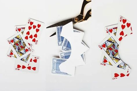 40 DIY Crowns and Tiara You Can Wear to Your Next Party • Cool Crafts Playing Cards Headpiece, Crown Made From Playing Cards, Deck Of Cards Crown Diy, Playing Card Crown Diy, Crown Of Cards, Playing Card Crown, Poker Chips Crafts, Cards Crown, Diy Crowns