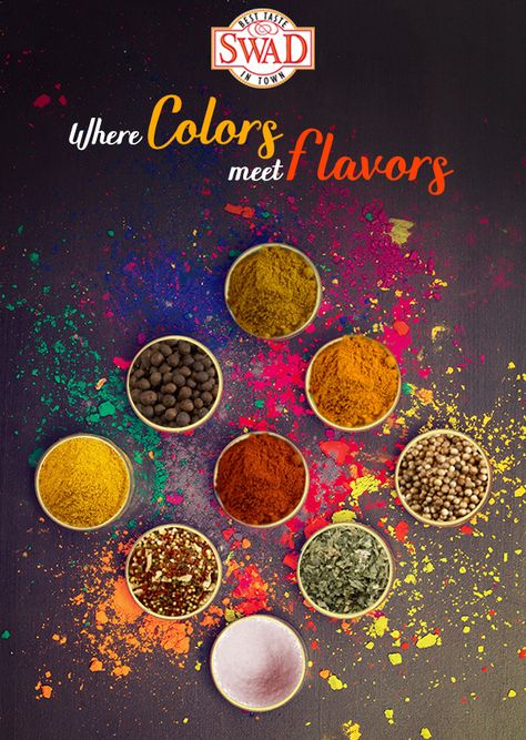 Holi Creative Ads Restaurant, Holi Creative Ads Food, Holi Creative Ads Social Media, Holi Ads, Spices Branding, Holi Creative Ads, Holi Creatives, Holi Cards, Square Typography