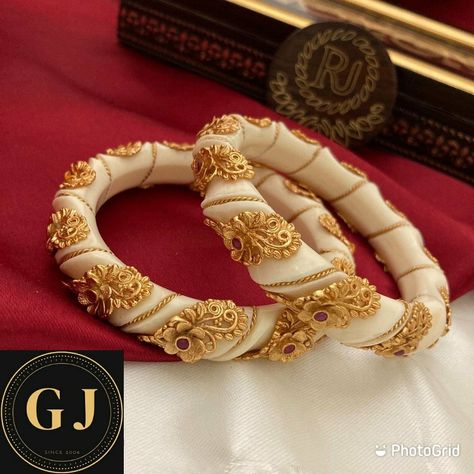 Indian Ivory Bangles Ivory Bangles, Bridal Bangles, Never Fade, Gold Bangle, Gold Bangles, Free Jewelry, Indian Jewelry, Cruelty Free, Jewelry Pieces