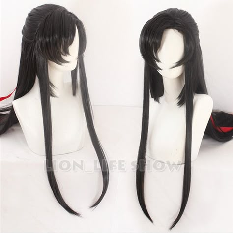 Wei Wuxian Cosplay, Grandmaster Of Demonic Cultivation, Kawaii Wigs, Pelo Anime, Anime Wigs, Hair Sketch, Cosplay Hair, Kawaii Hairstyles, Demonic Cultivation