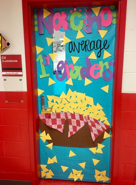 Nacho classroom door Spring Classroom Door, Classroom Door Decorations, Preschool Door, Teacher Appreciation Doors, Spring Door Decoration, Christmas Classroom Door, School Door Decorations, Classroom Doors, Spring Classroom