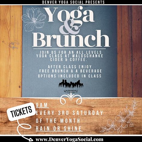 Yoga & Brunch @ Waldschanke Ciders & Coffee Tickets, Sat, Aug 20, 2022 at 9:00 AM | Eventbrite Yoga Brunch Ideas, Brunch Event, Brunch Ideas, August 20, Denver Co, Say More, Yoga Class, Cider, Denver