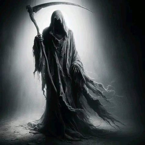 Soul Collector, Grim Reaper Photography, Grim Reaper Realistic, Aesthetic Grim Reaper, Grim Reaper Graveyard Tattoo, Grim Reaper Black And White, Grim Reaper In Graveyard, Grim Reaper Images, Grim Reaper Drawing