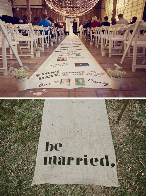 LOVE. THIS. Incorporate your love story into the aisle runner. | 31 Impossibly Fun Wedding Ideas Walk Down Memory Lane, When I Get Married, Aisle Runner, Cute Wedding Ideas, Wedding Wishes, Wedding Planners, Here Comes The Bride, Simple Weddings, Memory Lane