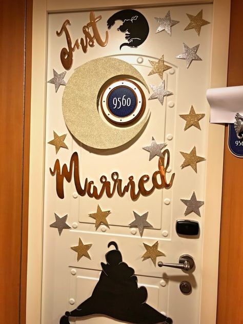 Stateroom Door Decorations, Cruise Door Decorations, Disney Cruise Wedding, Disney Cruise Door Decorations, Disney Cruise Door, Disney Dream Cruise, Cabin Door, Drink Decorations, Honeymoon Cruise