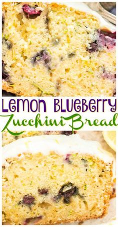 Lemon Blueberry Zucchini Bread, Blueberry Zucchini Bread, Blueberry Zucchini, Lemon Zucchini Bread, Zucchini Recipes Dessert, Lemon Zucchini, Pane Dolce, Lemon Bread, Blueberry Bread