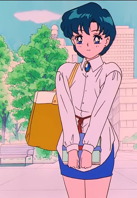 Ami wears this outfit in ep 99, 105, 107, 108, 144 Minako wears this outfit in ep 99, 105, 107, 108, 141, 143, 145, 180, 182 Ami Mizuno, Sailor Moon Outfit, Sailor Moon Fashion, Sailor Moon Screencaps, Shojo Anime, 90 Anime, Arte Sailor Moon, Sailor Scout, Minako Aino