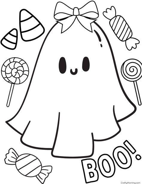 Preschool Halloween Coloring Pages, Halloween Pictures To Color, Ghost Coloring Pages Free Printable, Ghost Coloring Pages, Ghost Colouring Page, Kid Coloring Pages, Halloween Coloring Pages Free Printable, Happy Fall Coloring Pages, Halloween Candy Coloring Pages