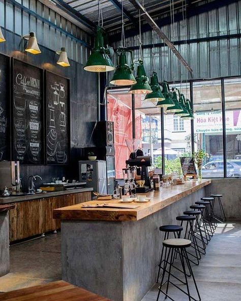 A dark themed,industrial kitchen designed by @caroline.kincheski.visit us @marksson.time.repost from @industrial__interior #industrialkitchen Bar Restaurant Design, Architecture Restaurant, Coffee Stations, Industrial Kitchen Design, Design Café, Industrial Interiors, Industrial Kitchen, Design Industrial, Eating Plans