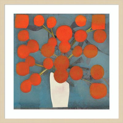 Abstract Orange, White Vase, Flower Wall Art, Framed Canvas Wall Art, Orange Flowers, Custom Artwork, Big Canvas Art, Wall Art Print, Framed Wall