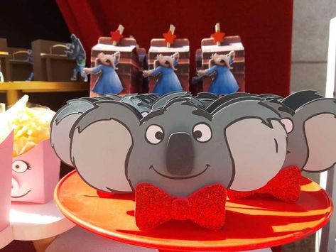 Sing 2 Party Ideas, Sing Party Ideas, Sing Movie Party Ideas, Sing Themed Birthday Party, Sing Birthday Party Ideas, Sing 2 Birthday Party, Movie Themed Birthday Party, Sing Party, Movie Party Decorations