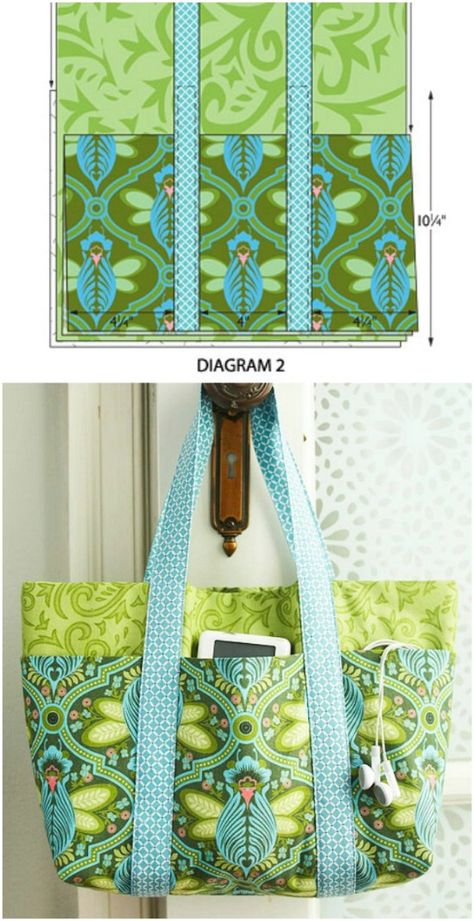 Simple DIY Six Pocket Bag Desain Tote Bag, Tas Laptop, Tote Bag Pattern Free, Diy Sy, Diy Tote, Bags Diy, Bag Pattern Free, Diy Bags Purses, Tote Bags Sewing