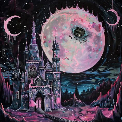 Cosmic Castle, Gothic Artwork, Witchy Wallpaper, Playlist Covers, Goth Art, Fantasy Places, Art Fantasy, Fairytale Art, Funky Jewelry