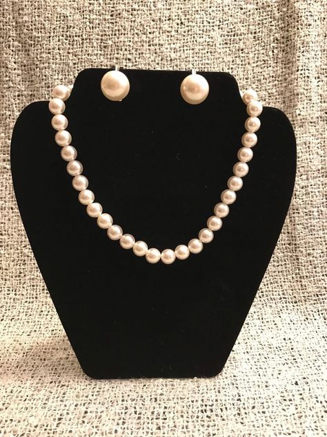 Pearl Necklace and Earrings Faux Pearls JAPAN Jewelry Set | Etsy 50s Jewelry, Pearl Necklace And Earrings, Vintage Pearl Necklace, Japan Jewelry, Silver Pearl Ring, Pearl Necklace Vintage, Faux Pearl Earrings, Sweetest Thing, Necklace Bridal