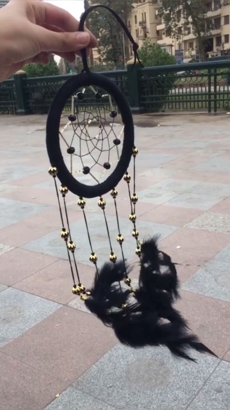 threadandfeathers_eg on Instagram: . Royal black and gold dreamcatcher ✨ • Available in different sizes and colors. . . . . . . . —————————————— #dreamcatcher #dreamcatchers… Gold Dreamcatcher, Dreamcatchers, Black And Gold, Dream Catcher, Feathers, Thread, Gold, On Instagram, Black