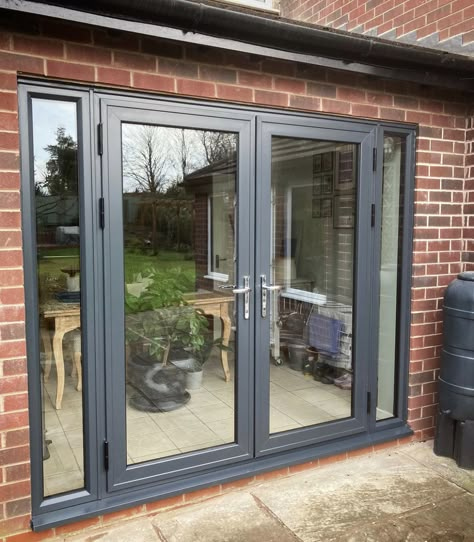 Extra Wide Patio Doors, Back House Ideas Small Spaces, Backyard French Doors, French Door Ideas Exterior, Patio French Door Ideas, Front Double Doors, Terrace Door, Outside Doors, Aluminium French Doors