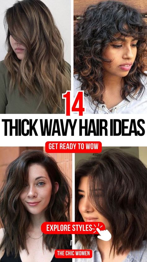 14 Hairstyles for Thick Wavy Hair That Scream Chic Wavy Hair At The End, Layered Hairstyles Wavy Hair, Haircuts Long Thick Wavy Hair, Lob Haircut For Thick Wavy Hair, Long Hair Natural Waves, Lob Thick Wavy Hair, Wavy Wedding Guest Hairstyles, Haircut For Medium Length Wavy Hair, Long Thick Wavy Hairstyles