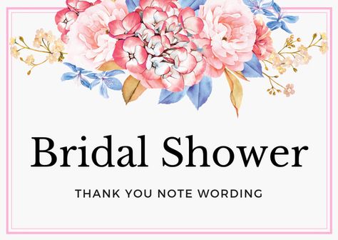 Bridal Shower Thank You Notes for Wedding Gifts Bridal Shower Thank You Cards Wording, Wedding Invitation Card Wording, Indian Wedding Invitation Wording, Fiesta Wedding Invitations, Thank You Note Wording, Thank You Card Wording, Christmas Bridal Showers, Baby Shower Wording, Marriage Invitations