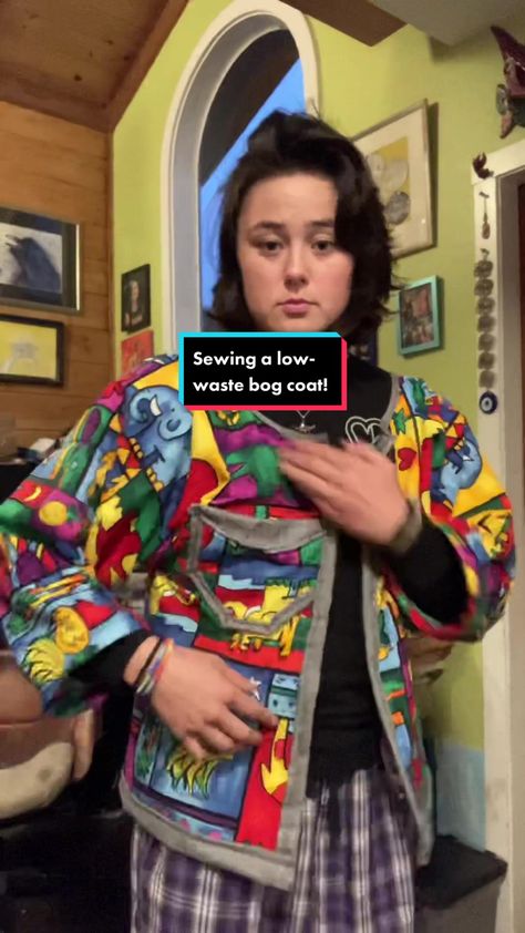 Struggling with fabric scraps? Try making the bog coat - a low-waste o... | TikTok Bog Coats, Low Waste, Fabric Scraps, Pattern Design, Read More, Sewing, Pattern, Fabric