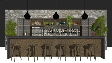 BAR | 3D Warehouse Warehouse Bar, Warehouse Architecture, Sustainable Architecture Design, Cnc Furniture Plans, Restaurant Plan, Interior Design Videos, Outside Bars, Interior Design Drawings, Colonial Furniture