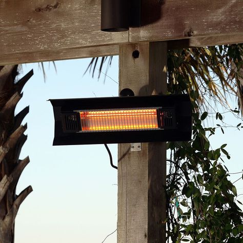 Fire Sense Wall Mounted Infrared Patio Heater, Black Porch Heater, Patio Grande, Propane Patio Heater, Outdoor Heaters, Pergola Patio, Decks And Porches, Outdoor Heating, Patio Heater, Screened In Porch