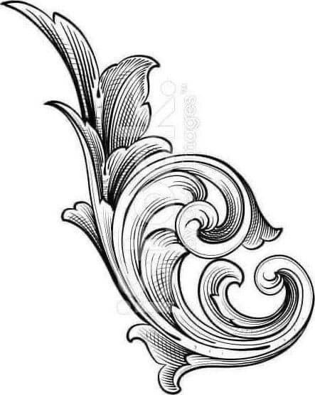 Black Filigree Tattoo, Philigree Tattoo, Filligree Tattoos Designs, Filagree Design, Filigree Tattoo, Flourish Design, Ornament Drawing, Leather Tooling Patterns, Tooling Patterns