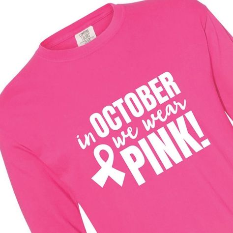 Pink Out Shirts, Salon Signage, Pink Graphic Tee, October Shirts, Cute Couple Shirts, Pink Lilly, In October We Wear Pink, Pink Out, Fundraising Events