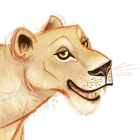 Lioness Character Design, Lioness Cartoon, Lioness Painting, Captain Fordo, Big Cats Art, Mythical Animal, Cats Art, Happy Tuesday, Comic Styles