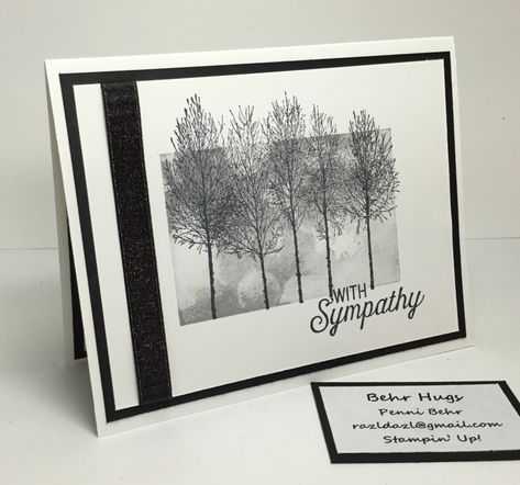 Stampin Up Winter Woods, Stampin Up Sympathy Cards, With Sympathy, Winter Woods, Condolence Card, Leaf Cards, Wood Card, Winter Wood, Wood Stamp