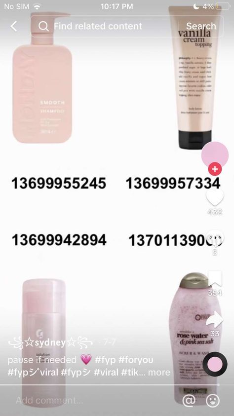 Bloxburg Shampoo Decal Codes, Bloxburg Shampoo Decals, Bloxburg Skincare, Roman Bathroom, Decal Bloxburg, Bloxburg Food Decals, Pantry Decal, Beauty Decals, Roblox Hacks