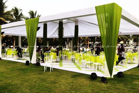 Portfolio Rooftop Restaurant Design, Indian Wedding Decorations Receptions, Tent Decor, Hall Decorations, Hall Decoration, Wedding Background Decoration, Wedding Entrance Decor, Lights Wedding Decor, Mandap Decor