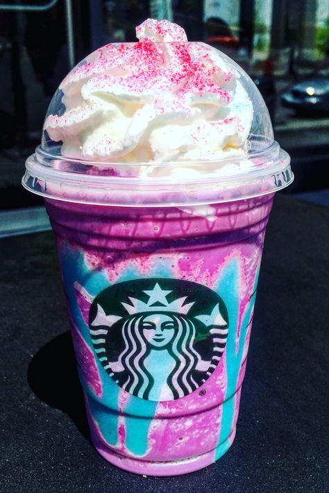 Who has tried Starbucks Unicorn frapp?! We'd love to know of any new Starbucks secret menu items you've come across lately.  Here's a peek at the latest Starbucks secret menu drinks! #coffee #coffeetime  #coffeelover #coffeeshop  #coffeeaddict   #coffeeaddicts  #coffeebreak #coffeelovers   #coffeegram   #coffeeholic  #coffeelife  Photo by Like_the_Grand_Canyon under the license https://creativecommons.org/licenses/by-nc/2.0/ Unicorn Frappe, Frappuccino Starbucks Secret Menu, Unicorn Frappuccino, Menu Starbucks, Minuman Starbucks, Unicorn Food, Starbucks Secret Menu Recipes, Café Starbucks, Cold Starbucks Drinks