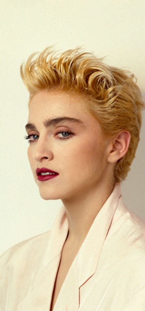 (I'm scared to cut my own hair this short, but she looks so cool. I'm willing to try a wig.) 80s Style Short Hair, Madonna Short Hair 80s, 80s Hairstyles Short Hair For Women, 80s Women Short Hair, 1980s Short Hair For Women, 80 Haircut Women, 1980s Hairstyles Short, 80s Hairstyles Short Hair, Madonna Short Hair