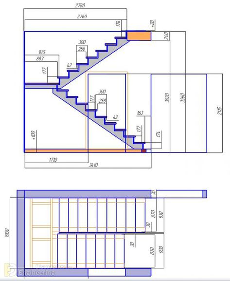 Stair Dimensions, Stair Design Architecture, Stair Plan, Staircase Design Modern, Staircase Railing Design, Bungalow Floor Plans, Civil Engineering Design, Building Stairs, Small House Elevation Design