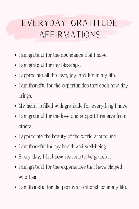 A list of gratitude affirmations for every day. Morning Affirmations Quotes, I Am Grateful Affirmations, Truth Affirmations, January Affirmations, Quotes For Gratitude, What Is Gratitude, Affirmation List, Grateful For, Gratitude Prayer