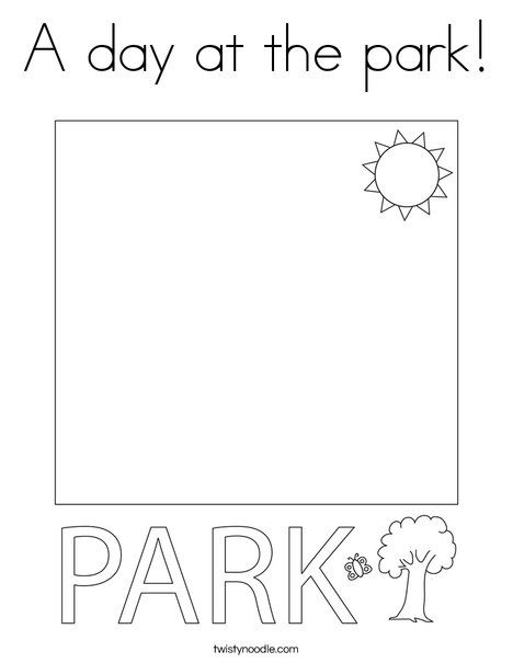 A day at the park Coloring Page - Twisty Noodle Playground Activities Preschool, Park Activities For Kids, Park Coloring Pages, Cursive Tracing, Tracing Font, Speech Therapy Activities Language, Playground Activities, Shape Activities, Shape Activities Preschool