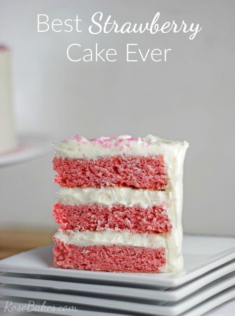 Best Strawberry Cake Ever, Best Strawberry Cake, Lush Cake, Strawberry Cake Recipe, Strawberry Pudding, Strawberry Cake Mix, Strawberry Cake Recipes, White Cake Mixes, Strawberry Cakes