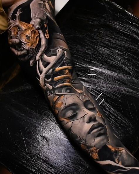 Luigi Mansi - Tattoo Artist | 13 Hours for something different! We are working on a full sleeve 🔥 Drop a comment here! . The new online seminar is coming! Still few… | Instagram Kitten Tattoo, Masculine Tattoos, Hyper Realistic Tattoo, Best Tattoo Ever, Feminine Tattoo Sleeves, Woman Tattoo, Full Arm Tattoos, Amazing Tattoos, Arte Alien