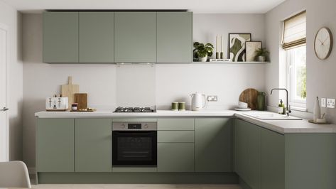 Howdens Kitchens, Latest Kitchen Trends, Fitted Kitchens, Handleless Kitchen, Laminate Colours, Fitted Bathroom, Kitchen Surfaces, Door Fittings, Shaker Style Doors