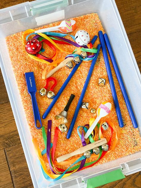 Music Sensory Bin, Music Crafts Preschool, Nanny Ideas, Preschool Music Activities, Instrument Craft, Music Activities For Kids, Music For Toddlers, Toddler Curriculum, Music Study